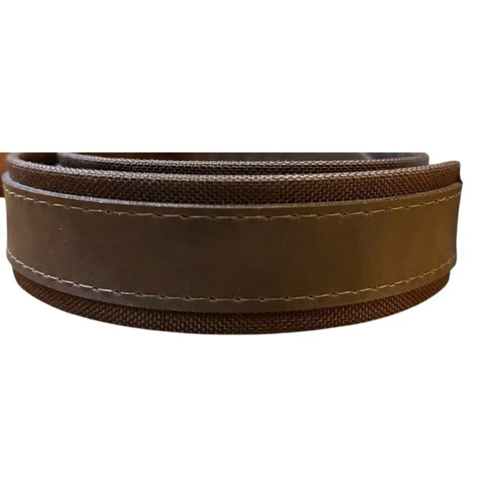 Faded Glory Mens Size 34 Work Belt Brown Nylon Faux Leather NWT